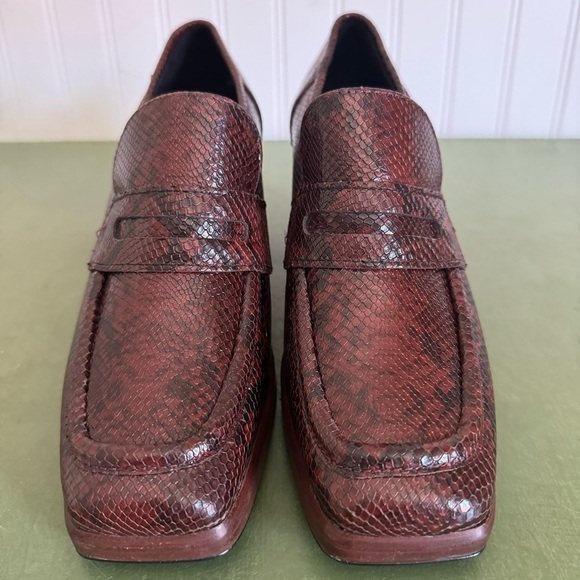 NWT Bruno Ricci for Diane B ALIMA Chunky Loafers in Brown Snake Leather *Italy* - Picture 2 of 14